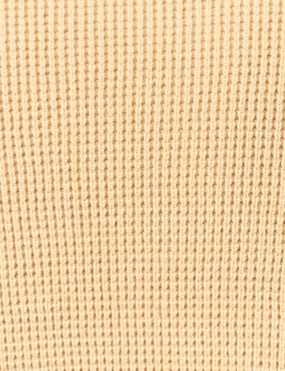 Pull manches longues col rond beige homme