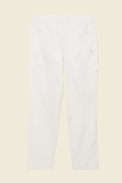 Jeans relax charpentier denim blanc homme