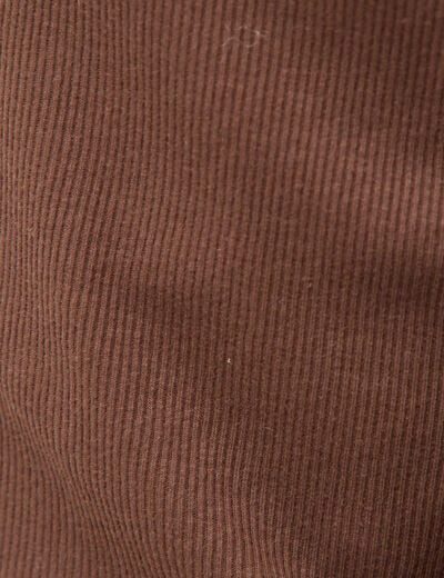 T-shirt cintr&eacute; manches longues marron fonc&eacute; femme