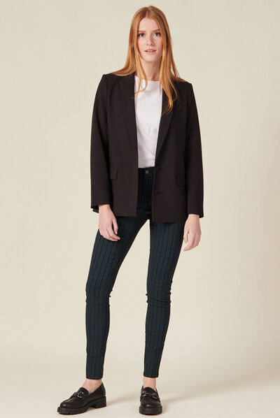 Pantalon skinny vert foncé femme