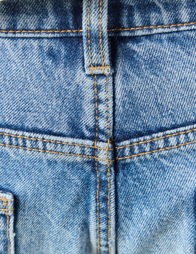 Jeans straight longueur 32 en coton denim stone homme
