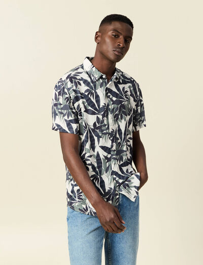 Chemise manches courtes bleu homme