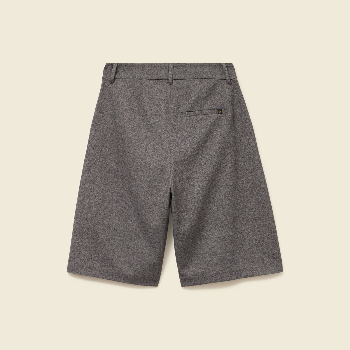 Bermuda large taille haute gris femme