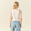 Débardeur tricot noué creme femme