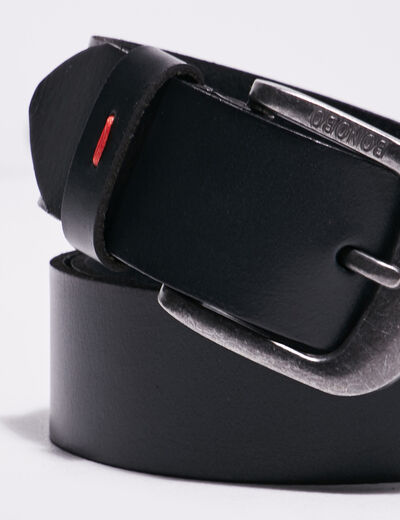 Ceinture en cuir noir homme