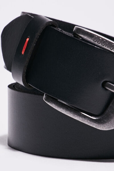 Ceinture en cuir noir homme