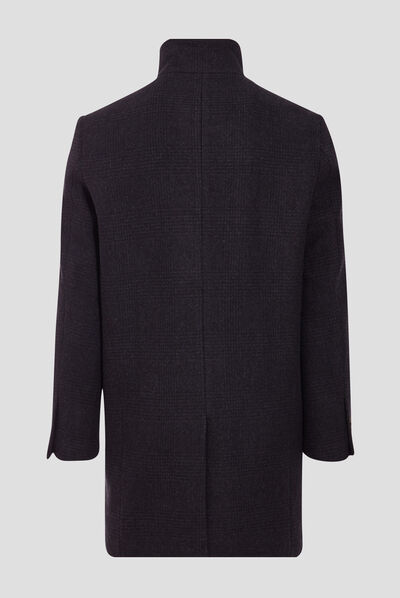 Pardessus droit boutonné gris foncé homme
