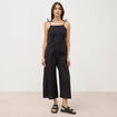 Combinaison salopette col carr&eacute; noir femme
