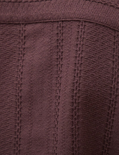 Chemise boyfriend manches courtes marron fonc&eacute; homme