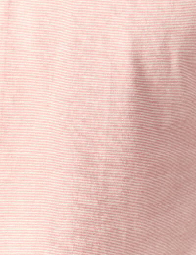 T-shirt cintr&eacute; col rond manches courtes vieux rose homme