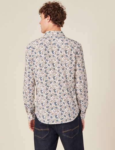 Chemise à manches longues beige homme