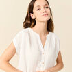 Chemise manches courtes ecru femme