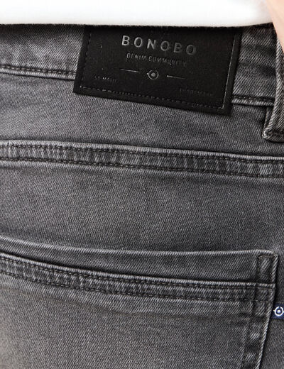 Jeans slim 5 poches denim gris homme