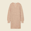 Robe pull droite taupe femme