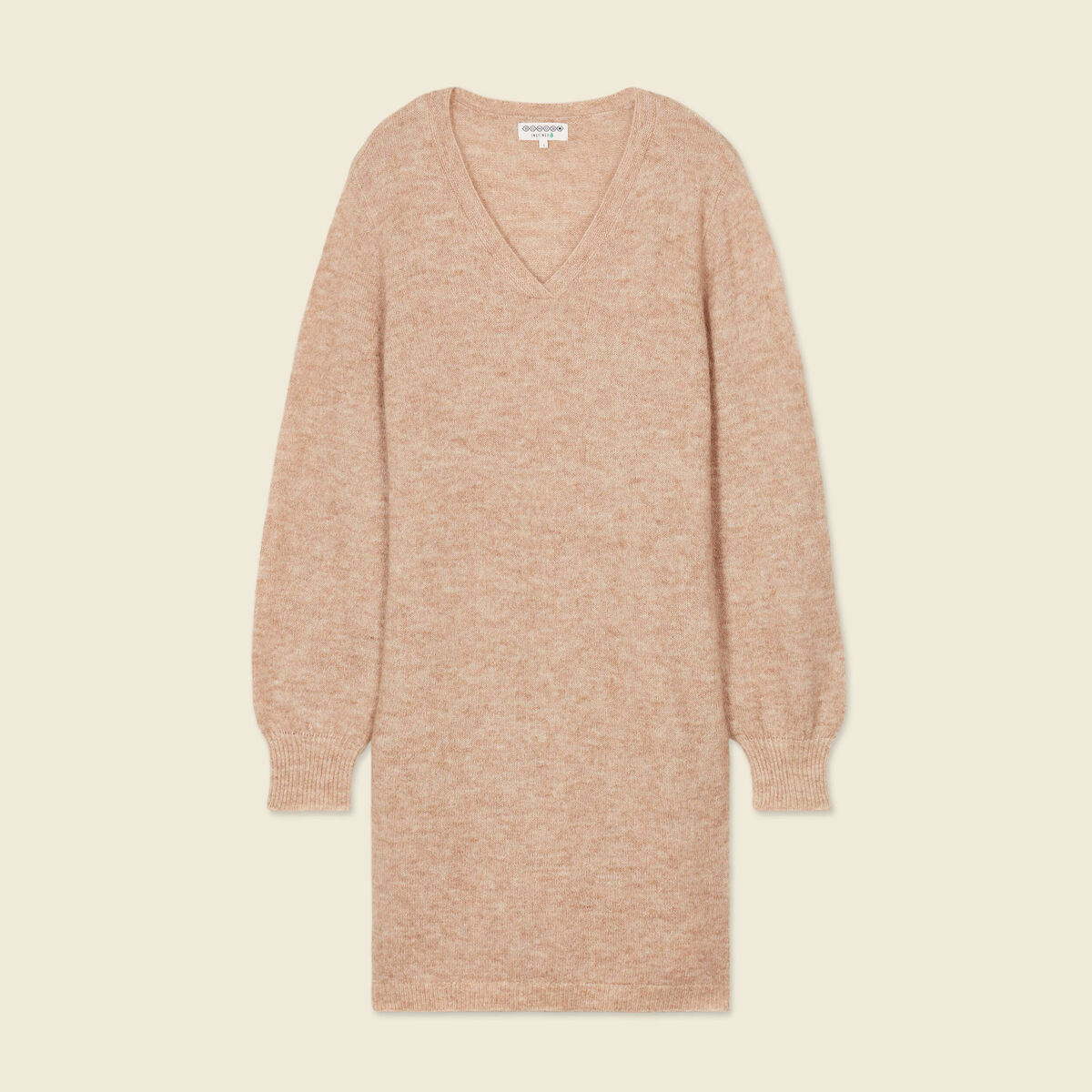 Robe pull droite taupe femme