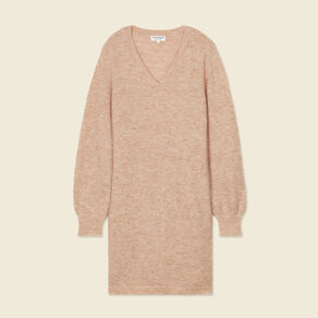 Robe pull droite taupe femme
