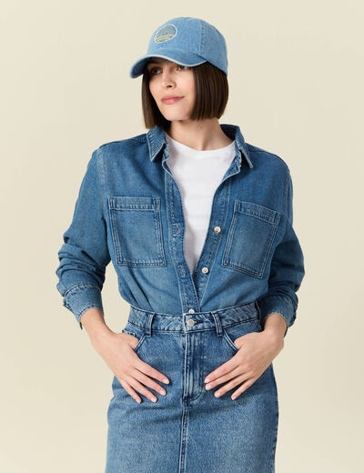 Surchemise en jean denim used femme