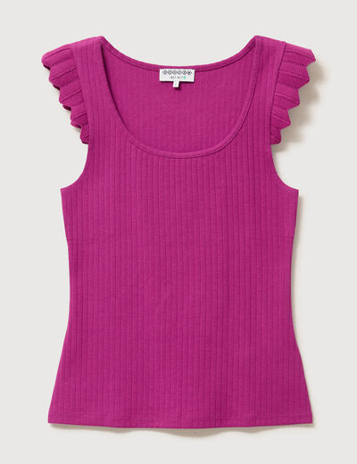 D&eacute;bardeur bretelles larges violet femme