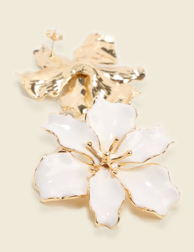 Boucles d'oreilles forme fleur ivoire femme