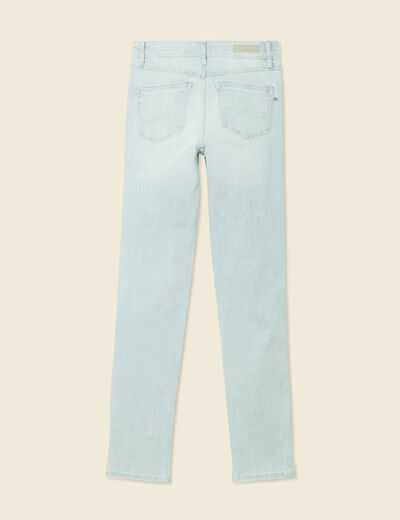 Jeans slim taille haute denim bleach femme