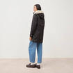 Parka droite &agrave; capuche noir femme