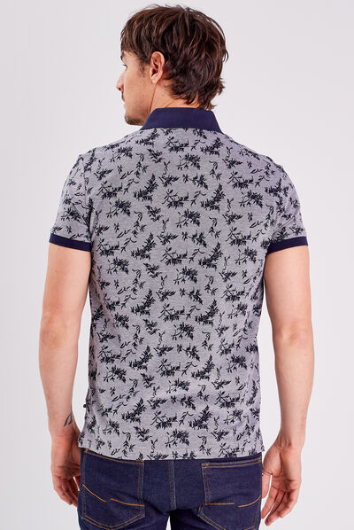 Polo manches courtes bleu foncé homme