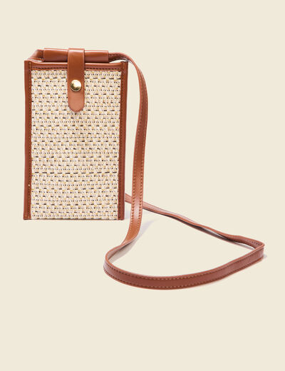 Pochette de téléphone marron femme