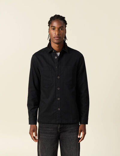 Surchemise manches longues noir homme