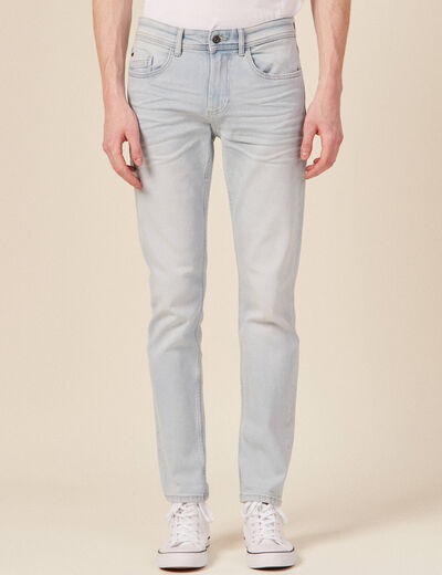 Jeans slim éco-responsable denim snow bleach homme