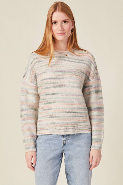 Pull éco-responsable vert foncé femme