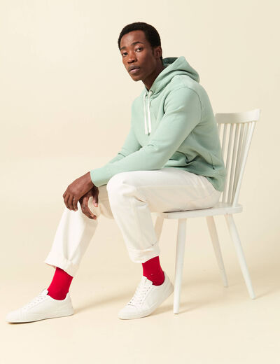 Sweat &agrave; capuche vert pastel homme