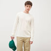 Pull col rond manches longues ecru homme