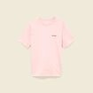 T-shirt col rond manches courtes brod&eacute; rose pastel homme
