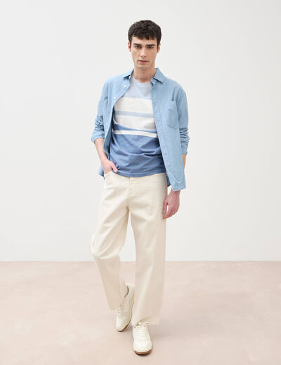 T-shirt manches courtes bleu gris homme