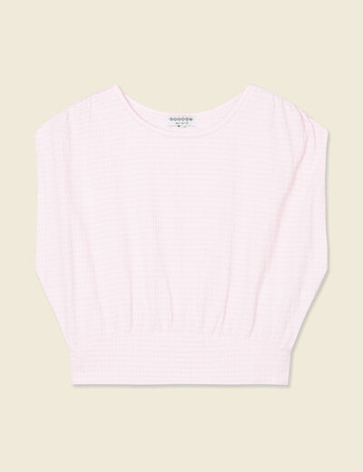 T-shirt manches courtes rose clair femme