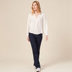 Blouse manches longues ecru femme