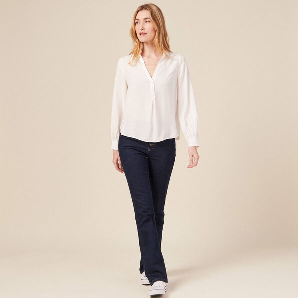 Blouse manches longues ecru femme