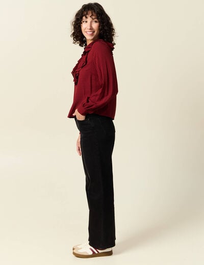 Blouse manches longues rouge foncé femme