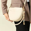 Sac demi-lune &agrave; bandouli&egrave;re ivoire femme