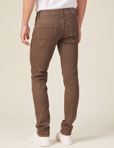Jeans slim taupe homme