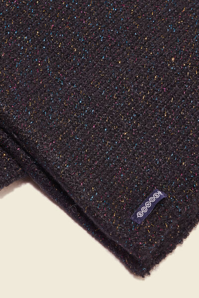 Snood fils métallisés noir femme
