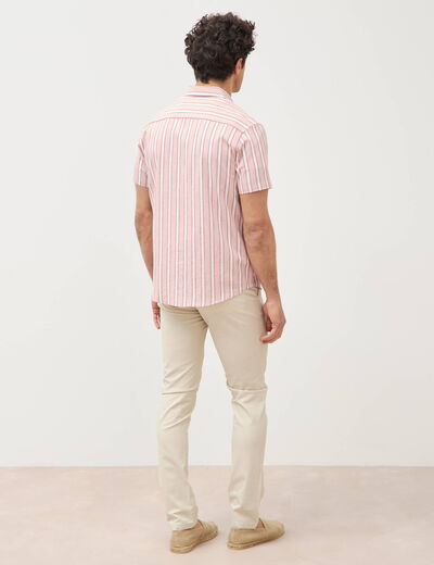 Chemise manches courtes rose pastel homme