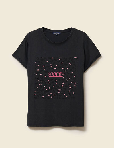 T-shirt en coton noir femme