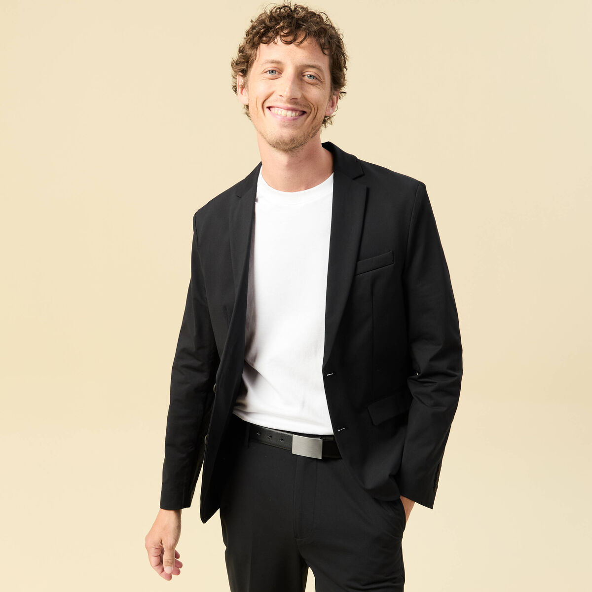 Veste blazer stretch noir homme