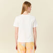 T-shirt manches courtes brodé creme femme