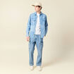 Cargo en coton denim bleach homme