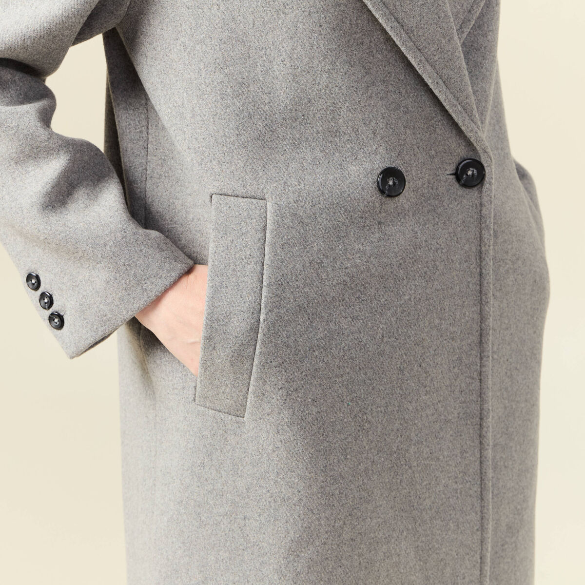Manteau oversize long gris femme