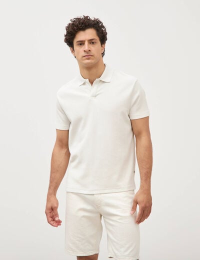 Polo manches courtes ecru homme