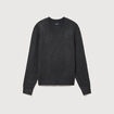 Pull col v manches longues gris fonc&eacute; homme
