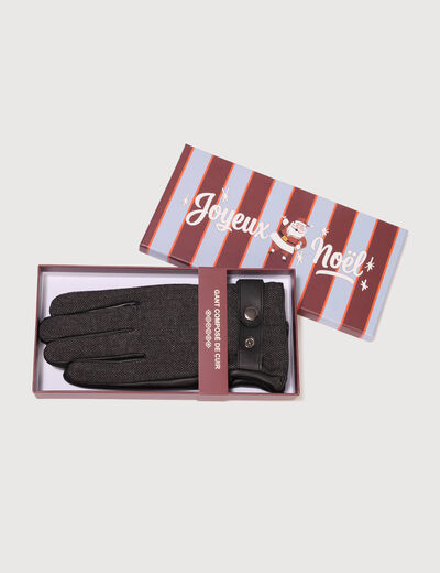 Gants en cuir noir homme